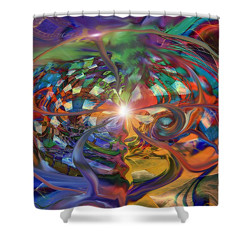 World Within A World Shower Curtain featuring the digital art World Within A World by Linda Sannuti