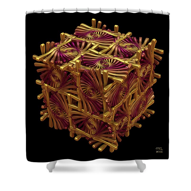 Abstract Shower Curtain featuring the digital art XD Box by Manny Lorenzo