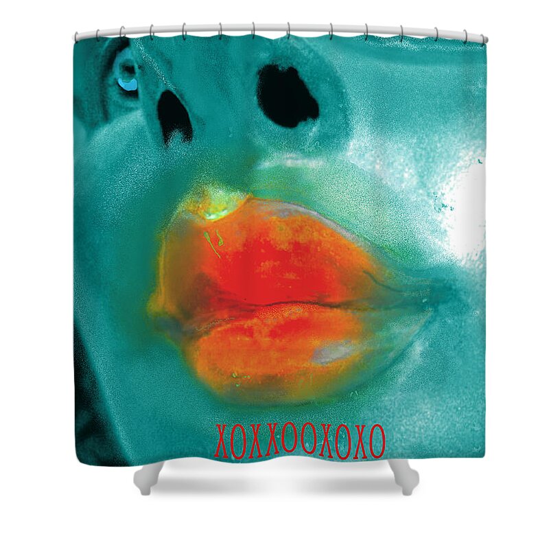 Lips Shower Curtain featuring the digital art Xxooxxo Kisses by Pamela Smale Williams