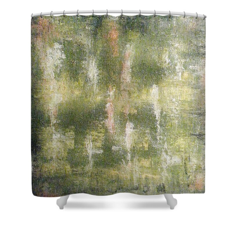 Abstract Painting Shower Curtain featuring the painting Y - liesi by KUNST MIT HERZ Art with heart