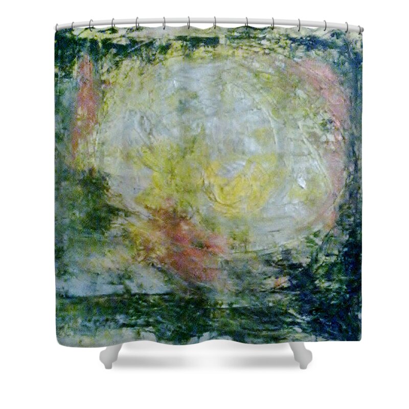 Abstract Painting Shower Curtain featuring the painting Y - liesii by KUNST MIT HERZ Art with heart