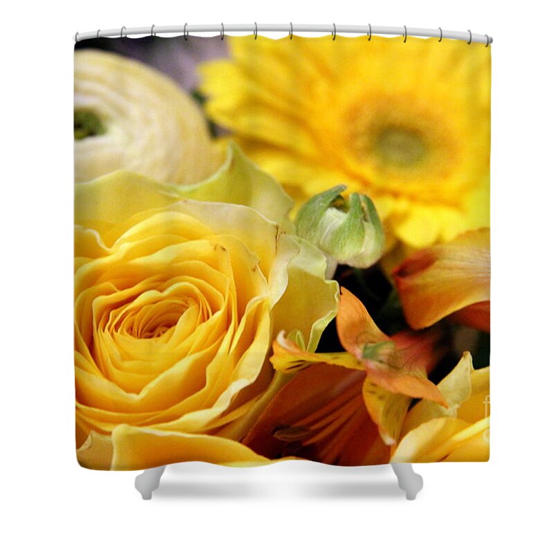 Rose Shower Curtain featuring the photograph Yellow Flowers by Amanda Mohler