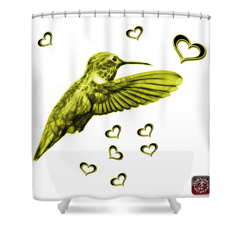Hummingbird Shower Curtain featuring the digital art Yellow Hummingbird - 2055 F S M by James Ahn