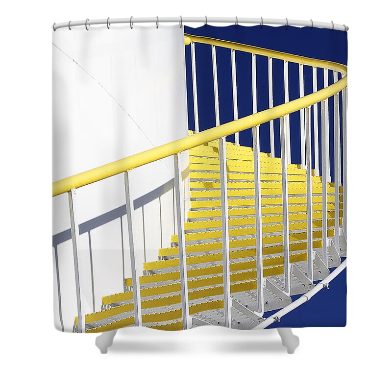 Yellow Shower Curtain featuring the photograph Yellow Steps 2 by Robert Woodward