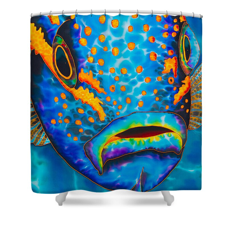 Yellowtail Snapper Shower Curtain featuring the painting Yellowtail Snapper by Daniel Jean-Baptiste