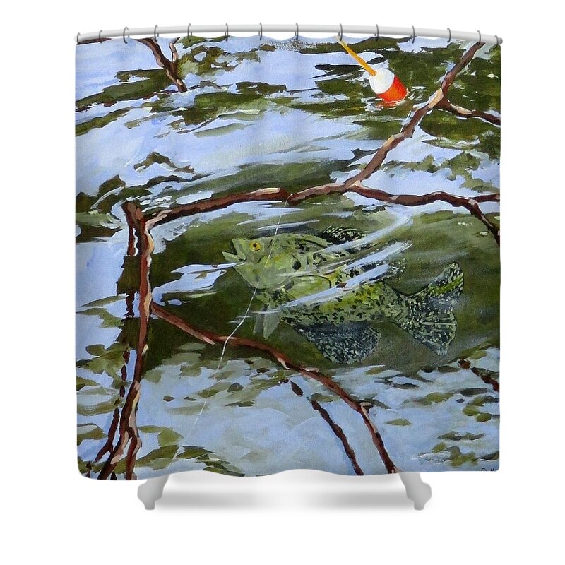 Sports Cushion Shower Curtain featuring the painting Sports Cushion Tp C by Michael Dillon