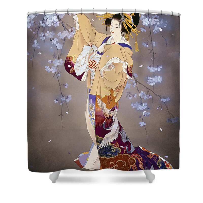 Haruyo Morita Shower Curtain featuring the digital art Yoi by MGL Meiklejohn Graphics Licensing