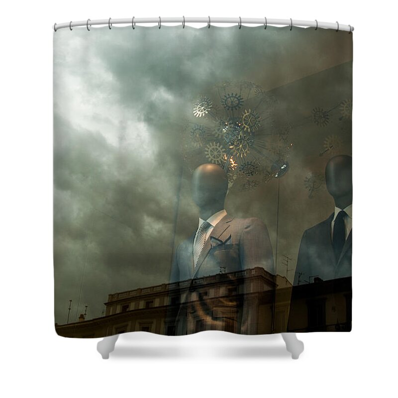 Window Shower Curtain featuring the photograph You Can Almost See the Gears Turning by Alex Lapidus