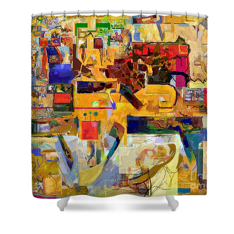Torah Shower Curtain featuring the digital art You Graciously Endow Man with Wisdom 16f by David Baruch Wolk