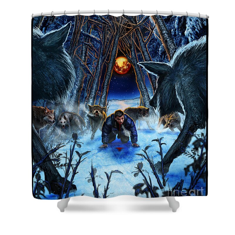 Tony Koehl Shower Curtain featuring the mixed media Your Fears Will Consume You by Tony Koehl