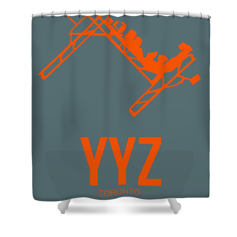 Toronto Shower Curtain featuring the digital art YYZ Toronto Airport Poster by Naxart Studio