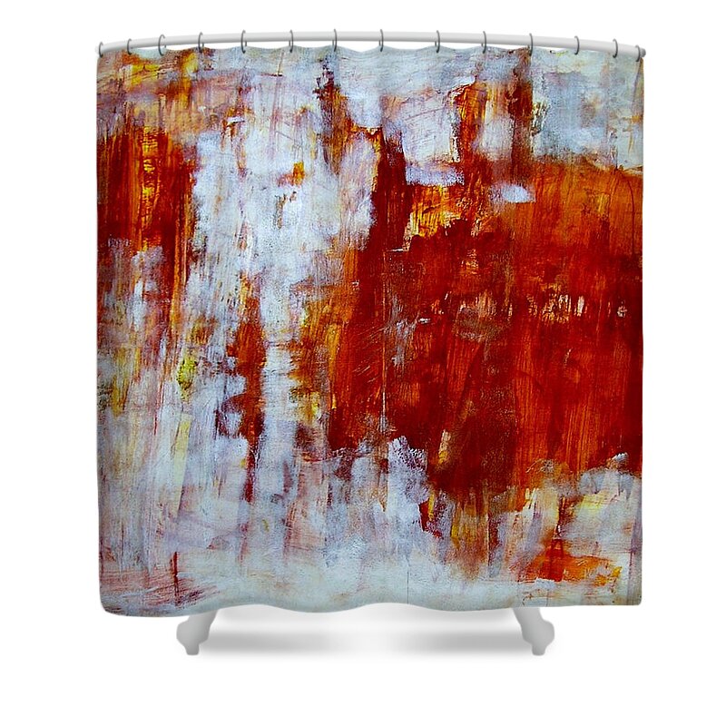 Abstract Painting Shower Curtain featuring the painting Z1 by KUNST MIT HERZ Art with heart