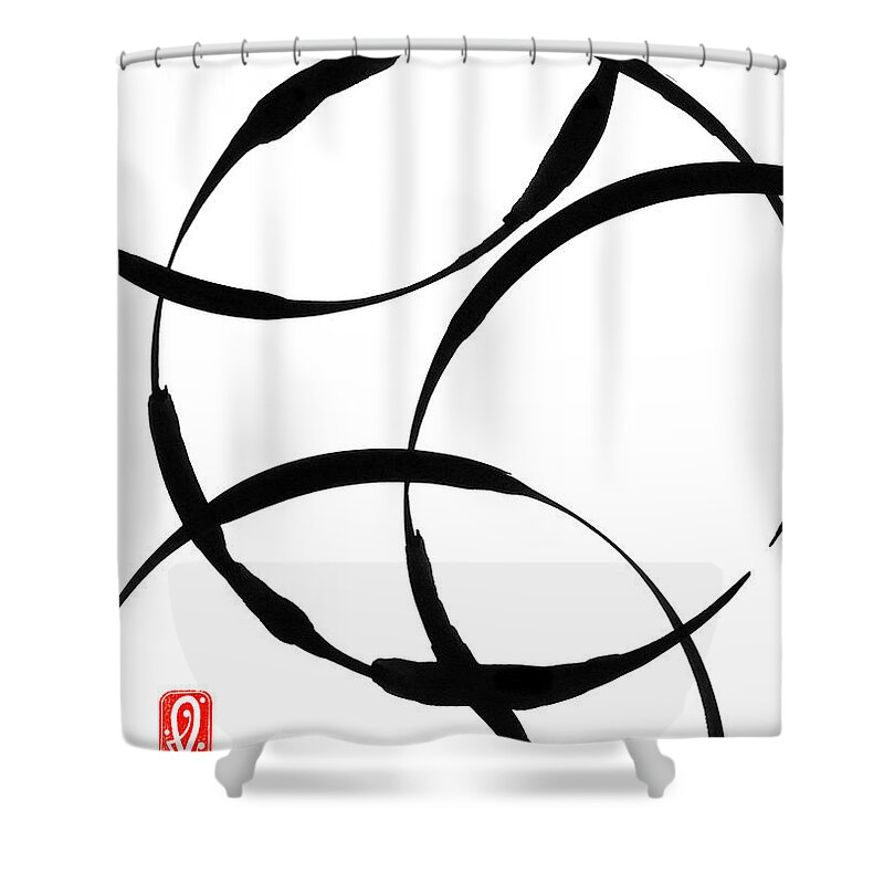 Zen Shower Curtain featuring the painting Zen Circles by Hakon Soreide