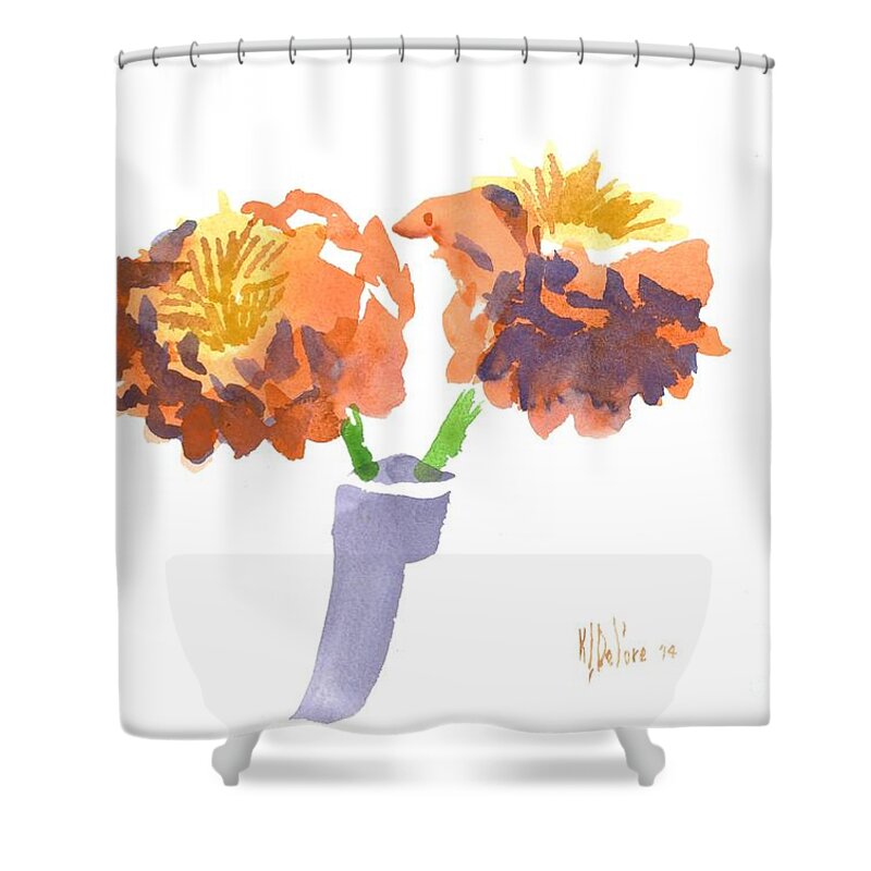 Heavenly Zinnias Shower Curtain featuring the painting Heavenly Zinnias by Kip DeVore
