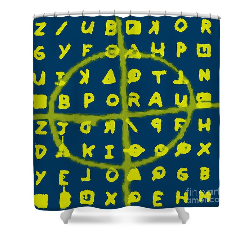 Zodiac Shower Curtain featuring the photograph Zodiac Killer Code and SIgn 20130213p68 by Wingsdomain Art and Photography