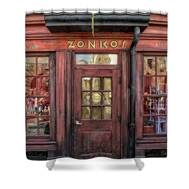 Florida Shower Curtain featuring the photograph Zonkos Joke Shop Hogsmeade by Edward Fielding