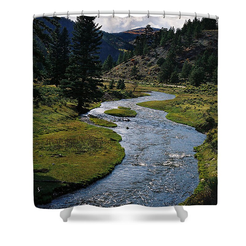 Costilla Creek Shower Curtain featuring the photograph Costilla Creek In Fall by Ron Weathers