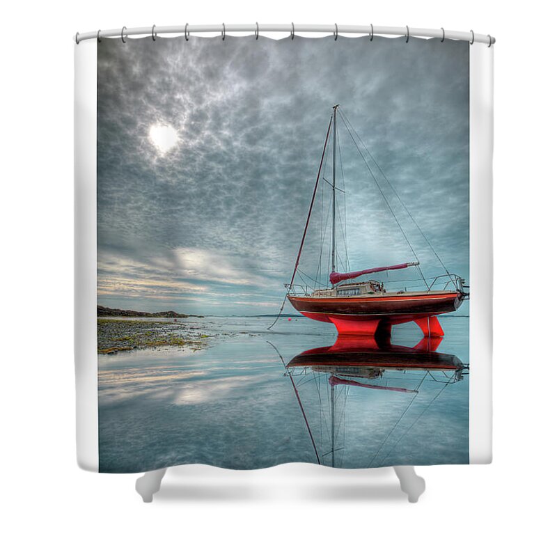 Boat Shower Curtain featuring the photograph Waiting for the tide by B Cash