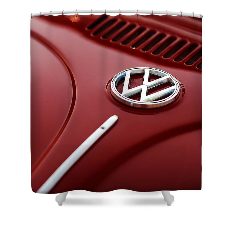 Vw Shower Curtain featuring the photograph 1973 Volkswagen Beetle by Gordon Dean II