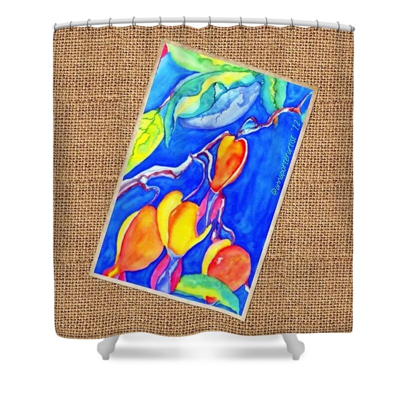 Floralstyles_gf Shower Curtain featuring the photograph Abstraction Series-bleeding Hearts IIi #1 by Anna Porter