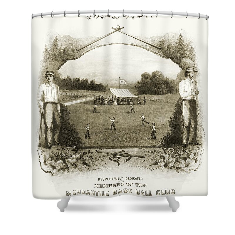 1861 Shower Curtain featuring the photograph Baseball, 1861 #1 by Granger
