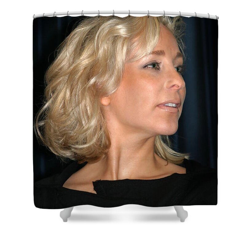 Person Shower Curtain featuring the photograph Blond Woman #1 by Henrik Lehnerer