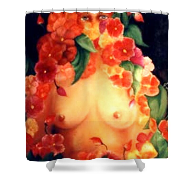  Shower Curtain featuring the painting Blooms #2 by Jordana Sands