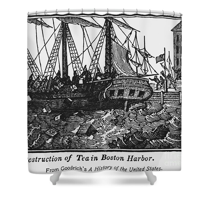 History Shower Curtain featuring the photograph Boston Tea Party, 1773 #1 by Omikron