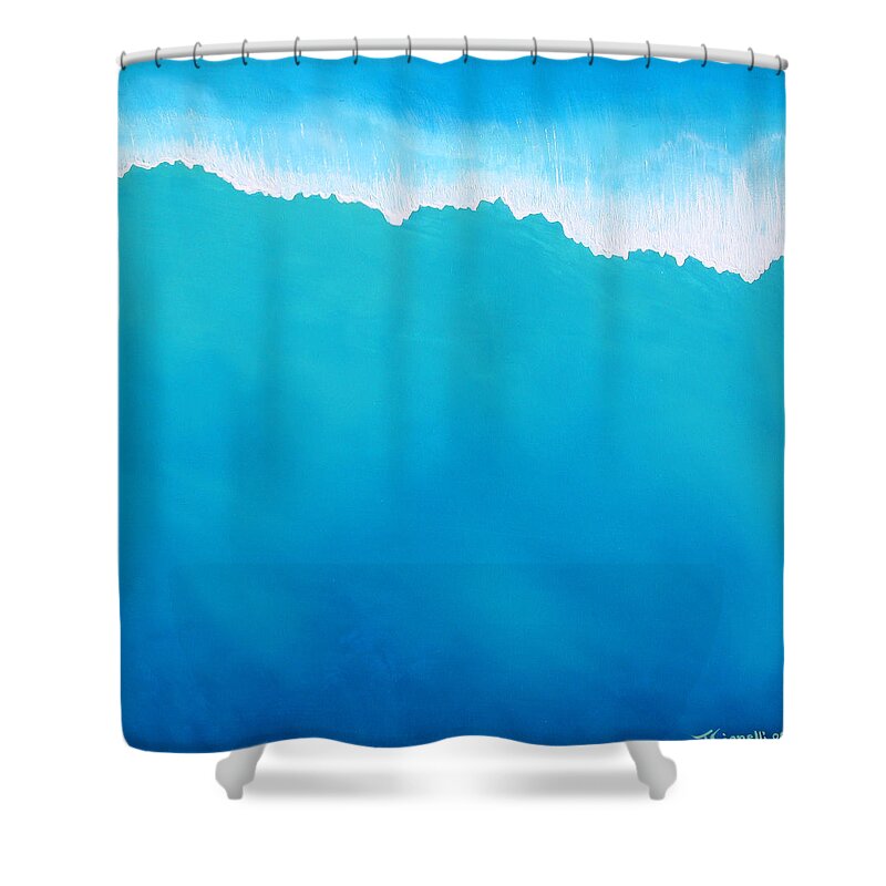 Ocean Painting Shower Curtain featuring the painting Crashing Wave by Jaison Cianelli
