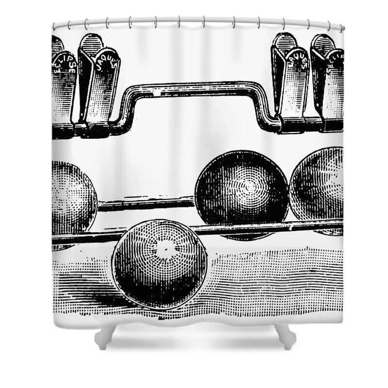 1890s Shower Curtain featuring the photograph CROQUET, c1900 #1 by Granger
