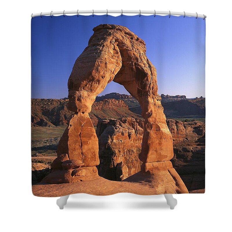 00174044 Shower Curtain featuring the photograph Delicate Arch In Arches National Park #1 by Tim Fitzharris