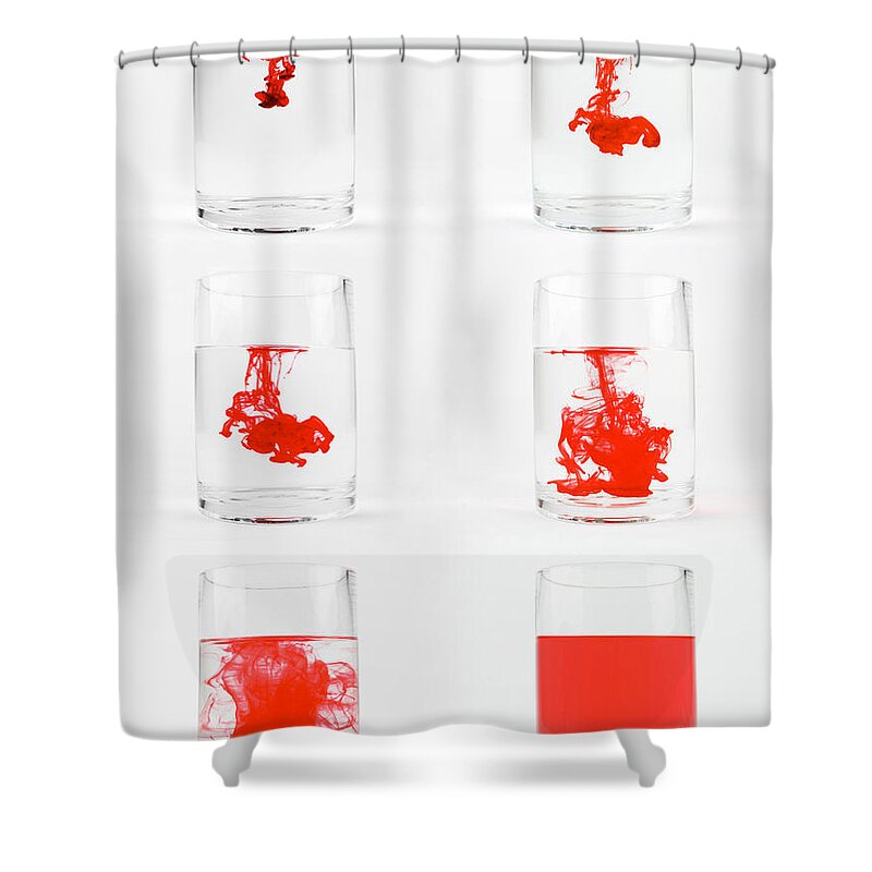 Liquid Shower Curtain featuring the photograph Dissolving Dye #1 by Photo Researchers, Inc.