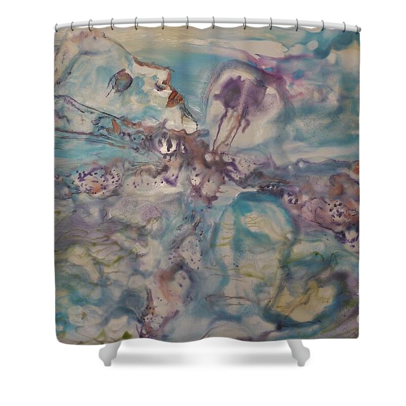 Dragonfly Shower Curtain featuring the painting Dragonfly Dreaming #2 by Heather Hennick