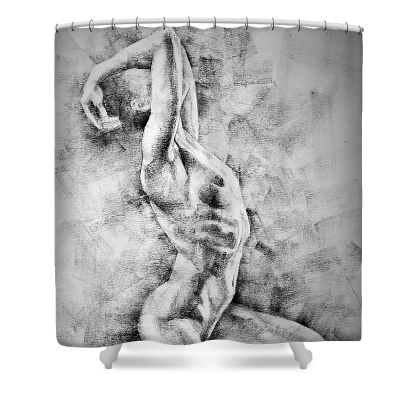 Erotic Shower Curtain featuring the drawing Erotic SketchBook Page 3 by Dimitar Hristov