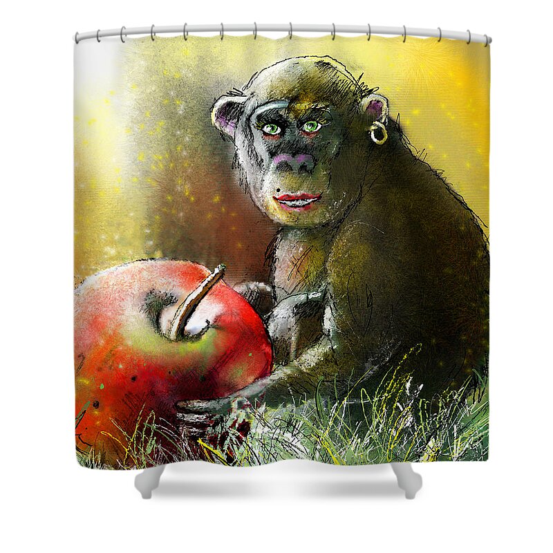 Animals Shower Curtain featuring the digital art Fancy A Nibble Darling #1 by Miki De Goodaboom