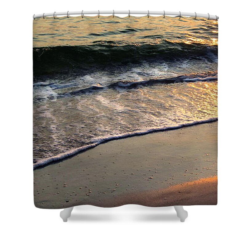 Beach Shower Curtain featuring the photograph Gentle Tide #1 by Angela Rath