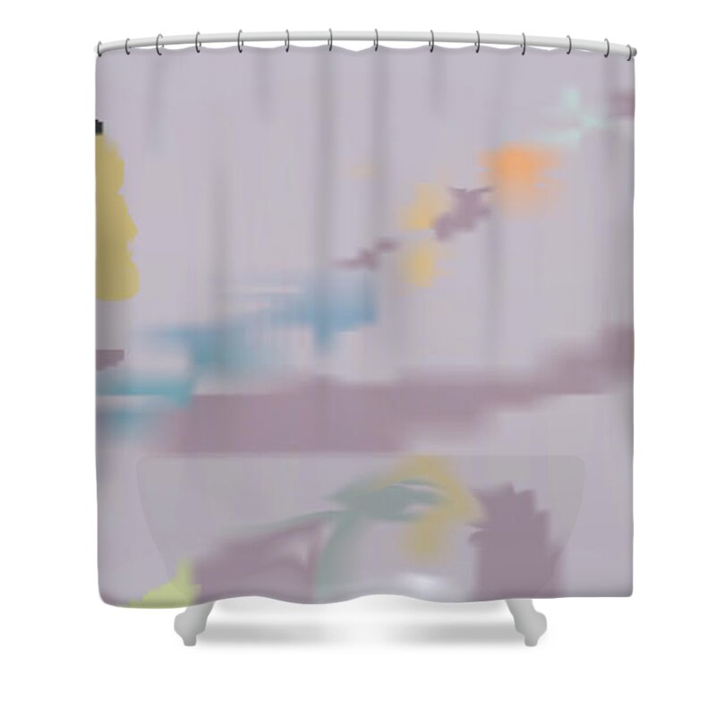Dna Shower Curtain featuring the painting Kundalini Reveals DNA #1 by Kevin McLaughlin