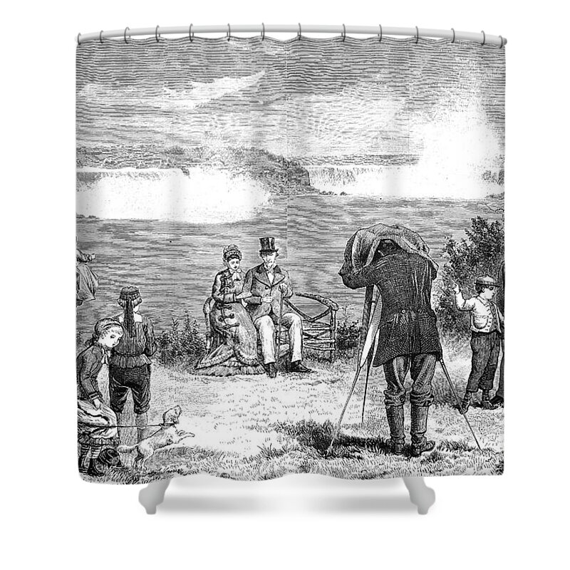 1877 Shower Curtain featuring the photograph Niagara Falls, 1877 #1 by Granger