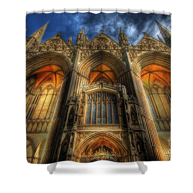 Yhun Suarez Shower Curtain featuring the photograph Peterborough Cathedral by Yhun Suarez