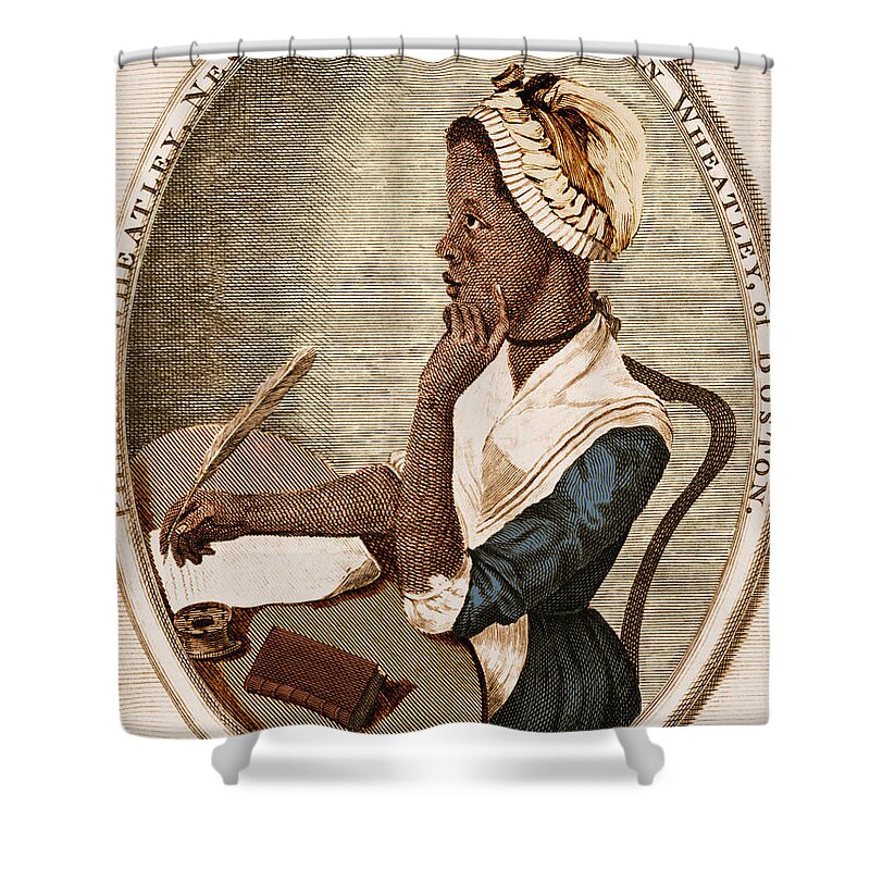 History Shower Curtain featuring the photograph Phillis Wheatley by Photo Researchers