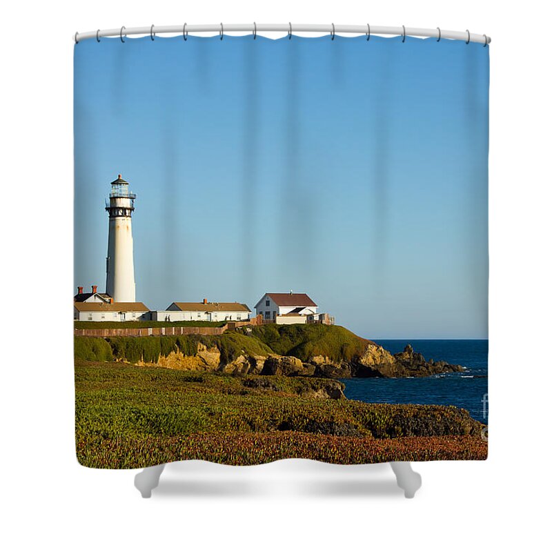 Pigeon Point Shower Curtain featuring the photograph Pigeon Point Lighthouse #1 by Paul Topp