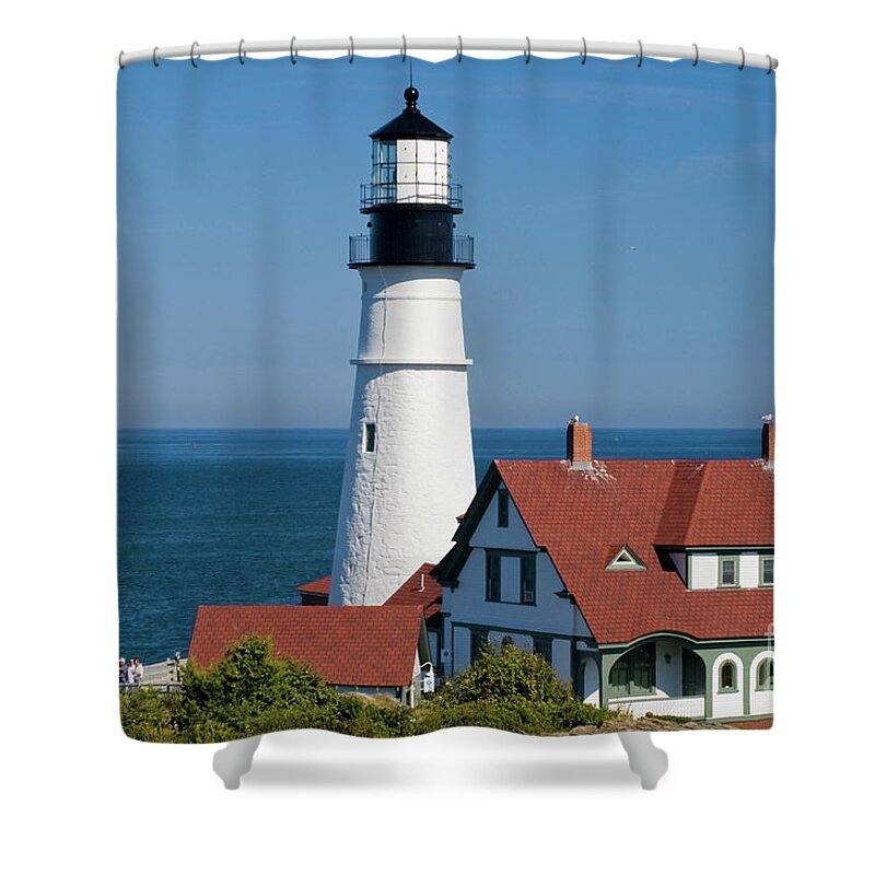 Portland Head Shower Curtain featuring the photograph Portland Head Lighthouse #1 by Tim Mulina