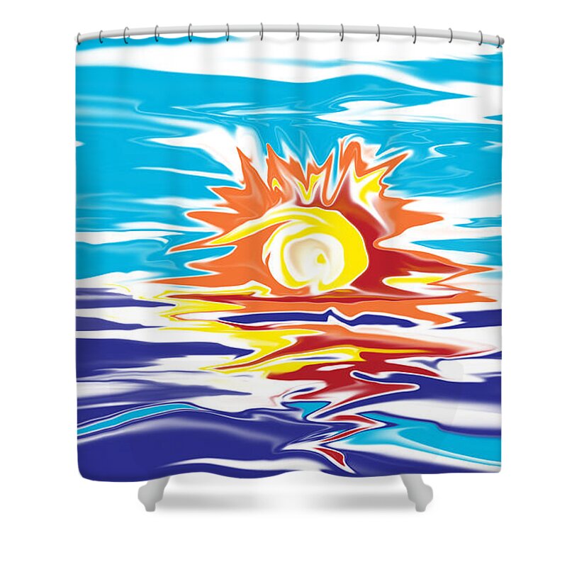 Sunrise Shower Curtain featuring the digital art Sunrise by Kume Bryant
