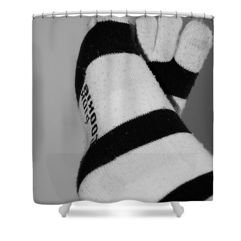 Feet Shower Curtain featuring the photograph VAL'S FEET in BLACK and WHITE #1 by Rob Hans