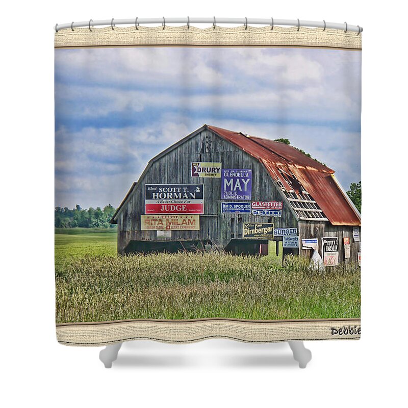 Landscape Shower Curtain featuring the photograph Vote for me II by Debbie Portwood