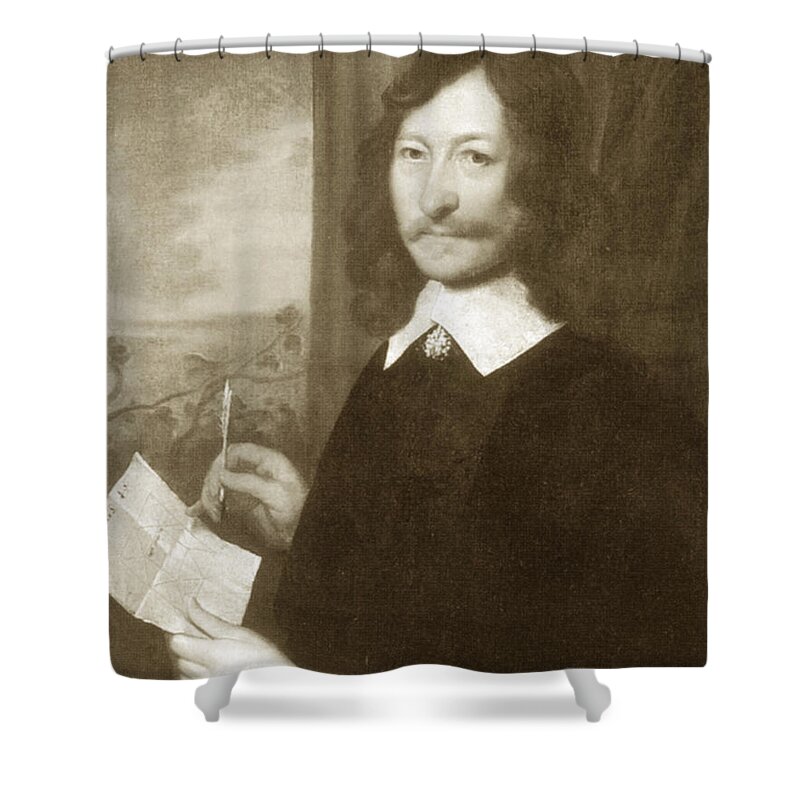 Science Shower Curtain featuring the photograph William Lilly, English Astrologer #1 by Science Source