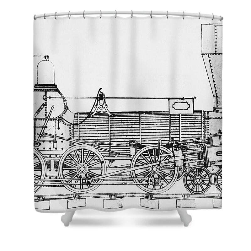 Historic Shower Curtain featuring the photograph 19th Century Locomotive #11 by Omikron