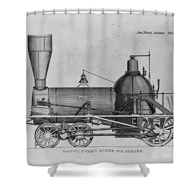 Historic Shower Curtain featuring the photograph 19th Century Locomotive #13 by Omikron