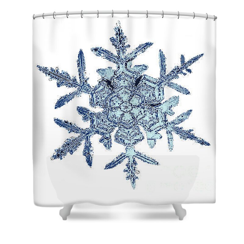 Snow Crystal Shower Curtain featuring the photograph Snow Crystal #24 by National Snow and Ice Data Center