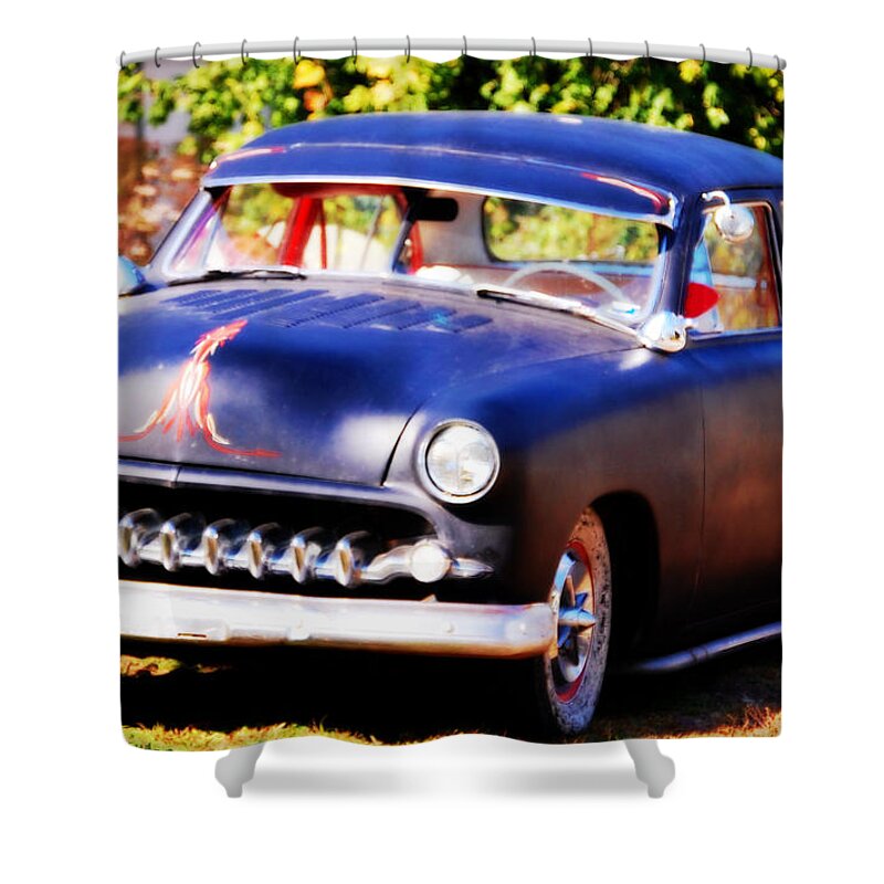 Cars Shower Curtain featuring the photograph 1950 Ford Vintage by Peggy Franz